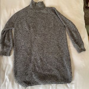 Gray Mock Turtleneck Sweater Dress